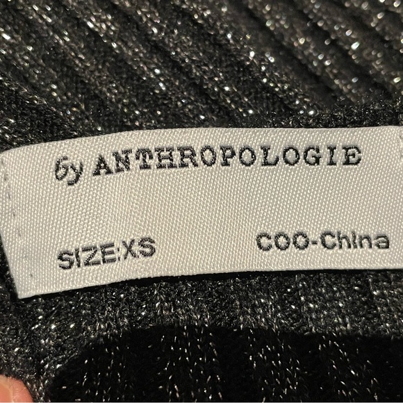 XS Anthropologie Dark Grey / Black Shimmer Pullover Sweater - Picture 2 of 3